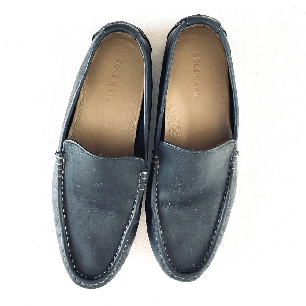 Cole Haan leather loafer Mens 10 black luxury comfort driving slip on classic